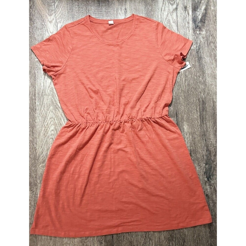Old Navy Women's XL A-Line Dress NWT Orange Poppy Cotton Summer Basic Casual